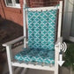 Fulton Ogee Navy Blue  Porch Rocker Cushions - Latex Foam Fill - Fade Resistant