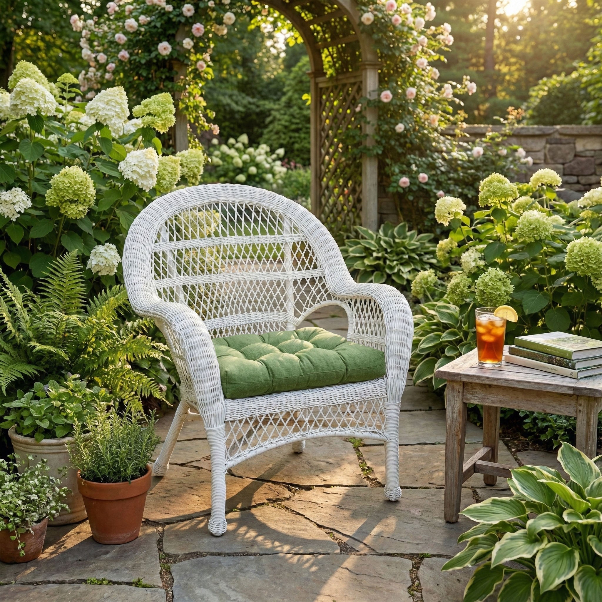 Rave Sage Green Indoor / Outdoor Dining Chair Pads & Patio Chair Cushions