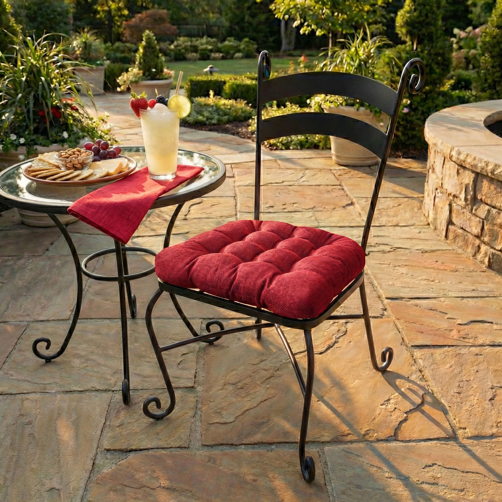 Rave Red Indoor / Outdoor Dining Chair Pads & Patio Chair Cushions
