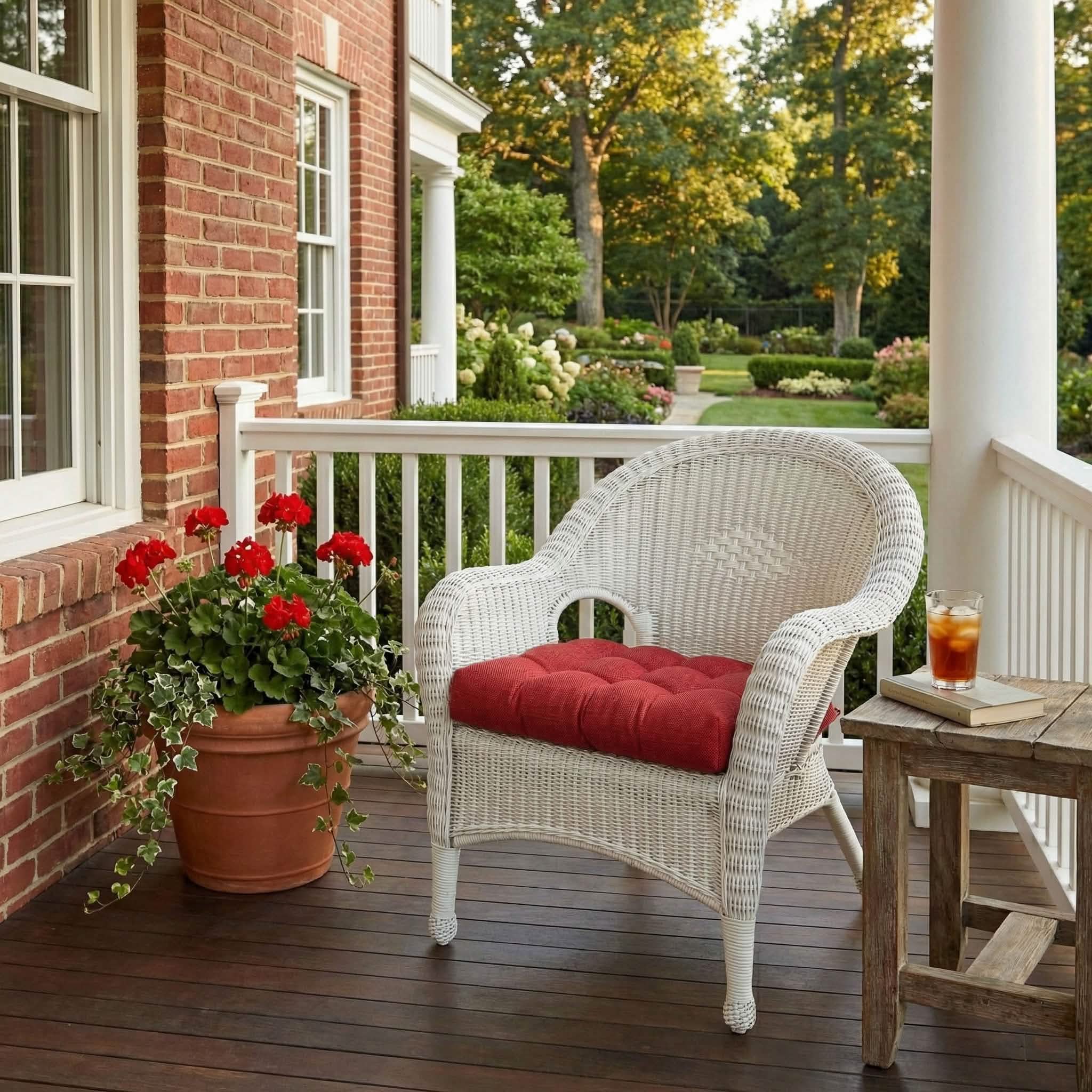 Rave Red Indoor / Outdoor Dining Chair Pads & Patio Chair Cushions
