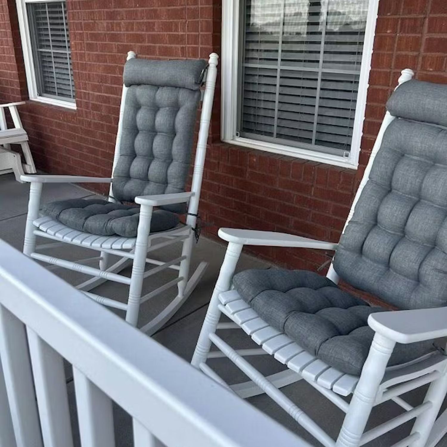 Rave Graphite Grey Porch Rocker Cushions - Indoor/Outdoor - Latex Foam Fill