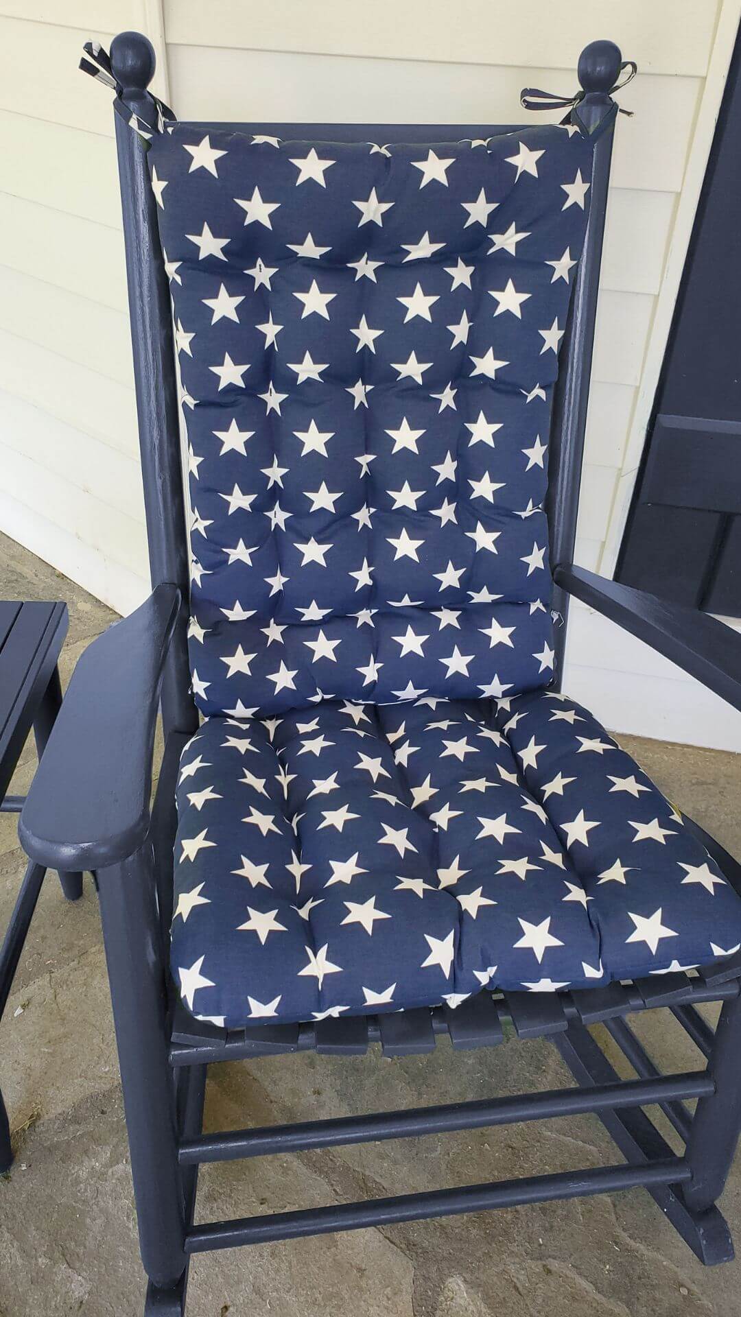 stars porch rocker cushions in american flag pattern