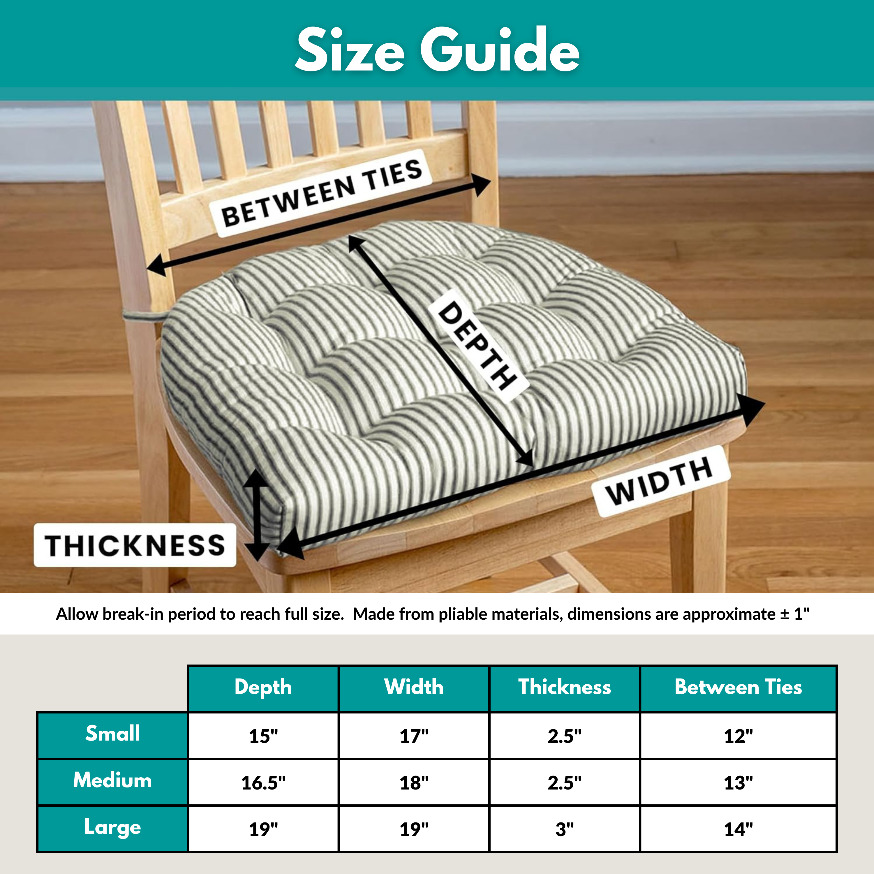 Tibet Grey Dining Chair Pad - Latex Foam Fill - Made in USA