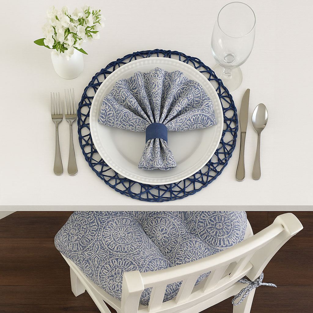 Tibet Blue Napkins Set of 4 or Set of 8