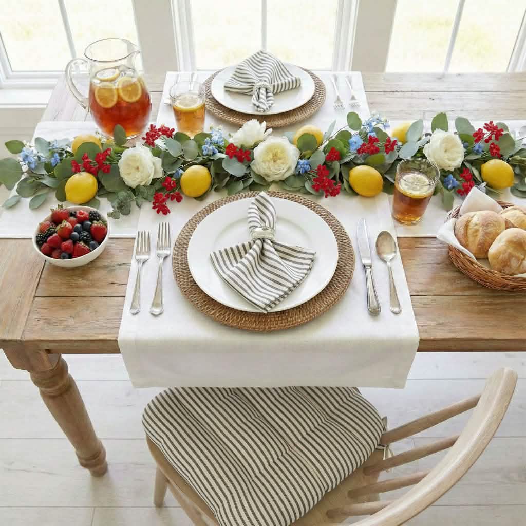 Ticking Stripe Black Cloth Napkins - Set of 8