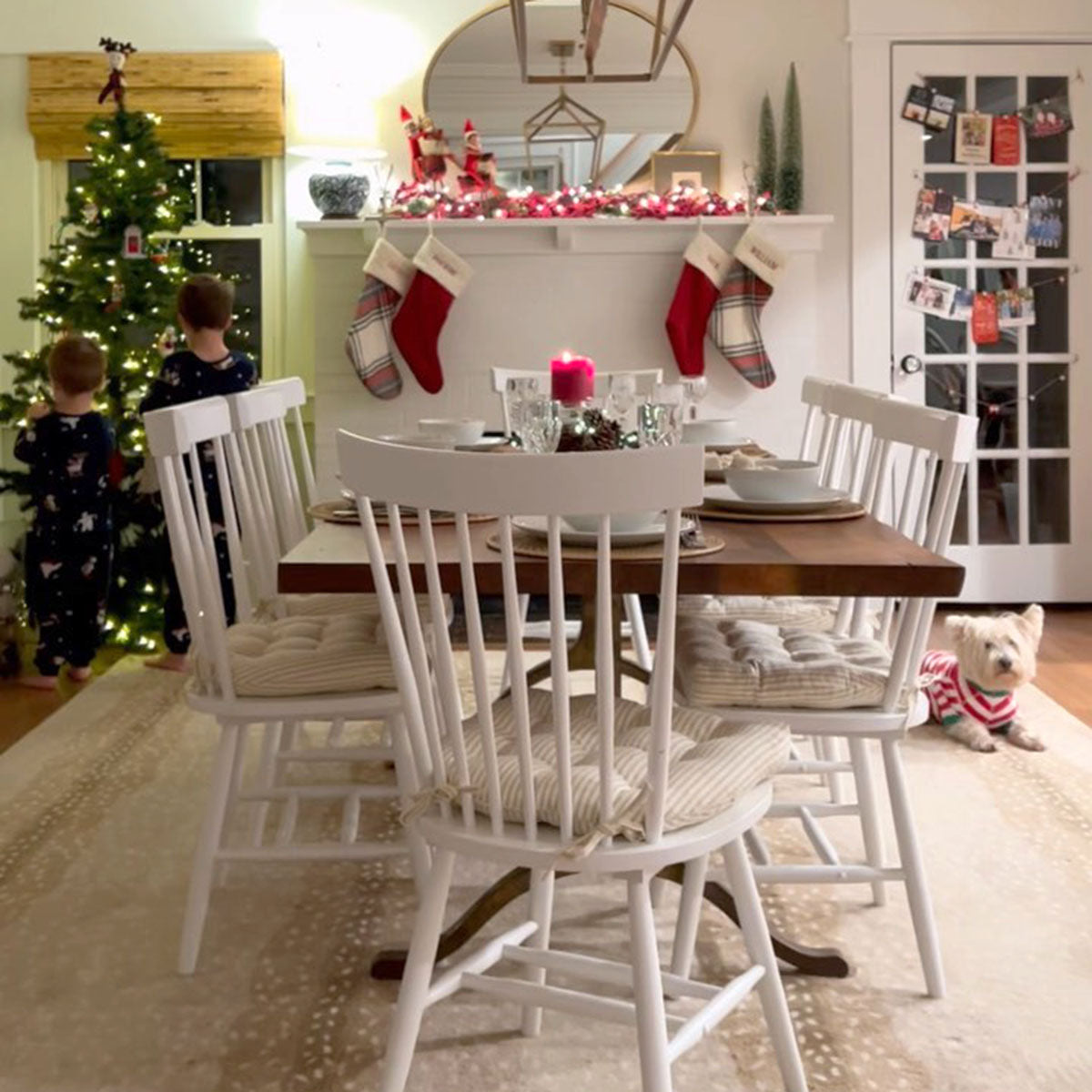 Ticking Stripe Natural Dining Chair Pad - Latex Foam Fill