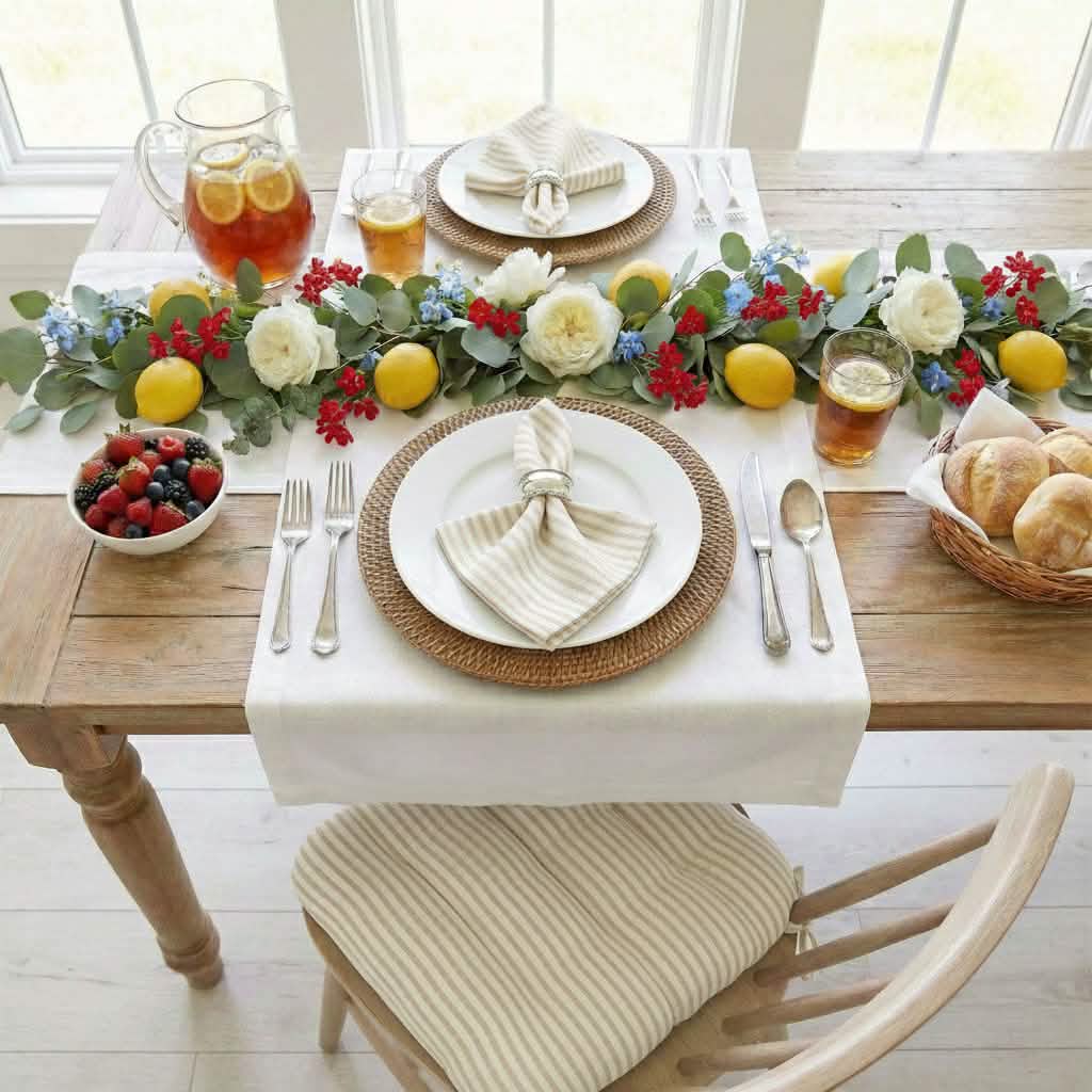 Ticking Stripe Natural Cloth Napkins Set of 8