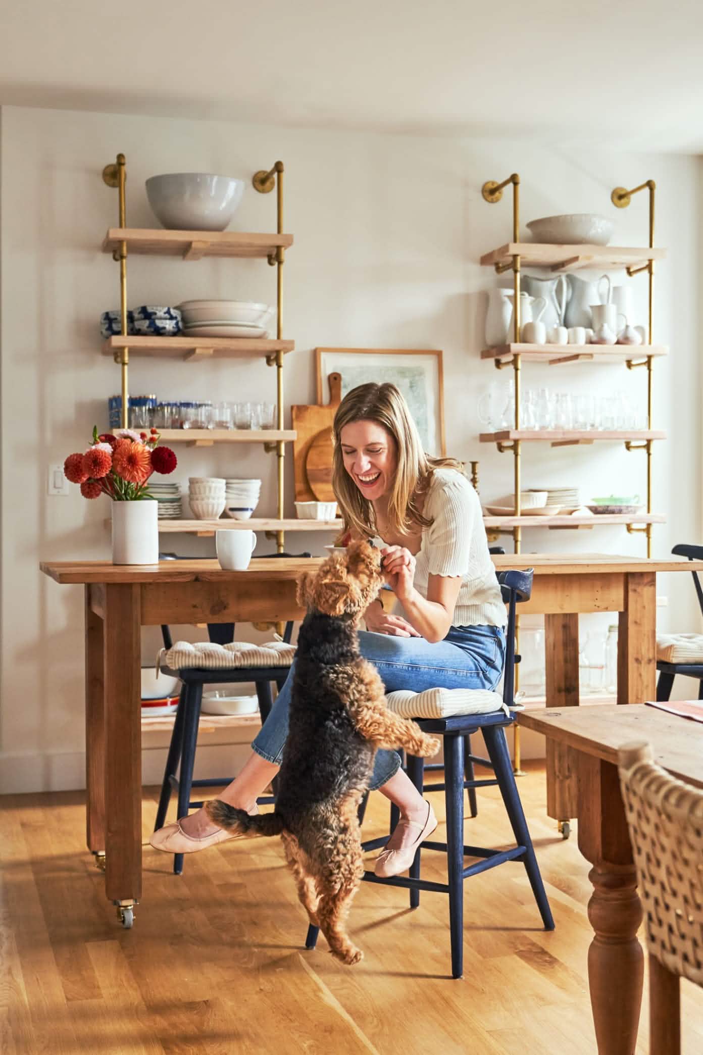 Ticking Stripe Natural Dining Chair Pad - Latex Foam Fill