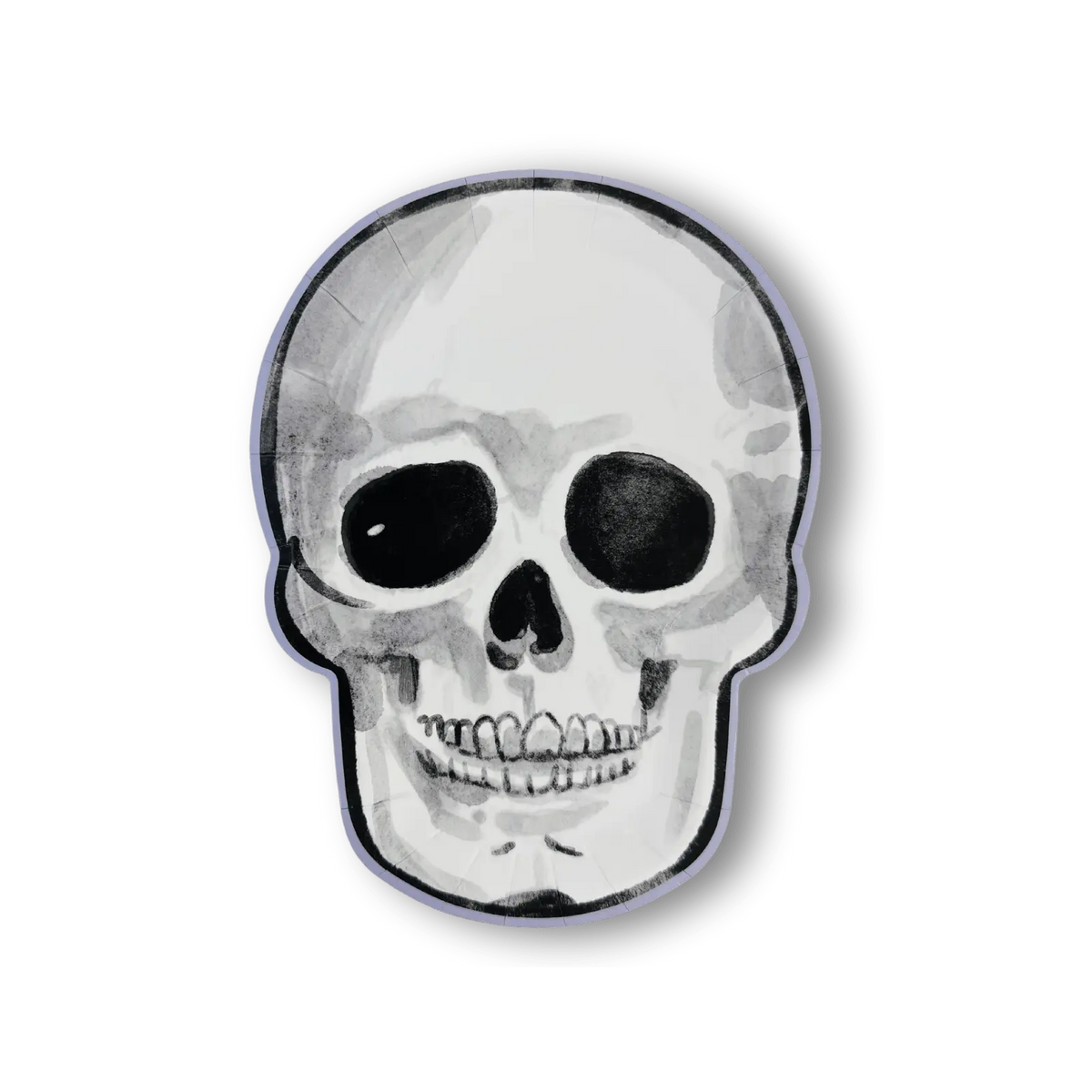 Skull Halloween Dessert Plate - Paper Plate - Watercolor - 12 Pieces