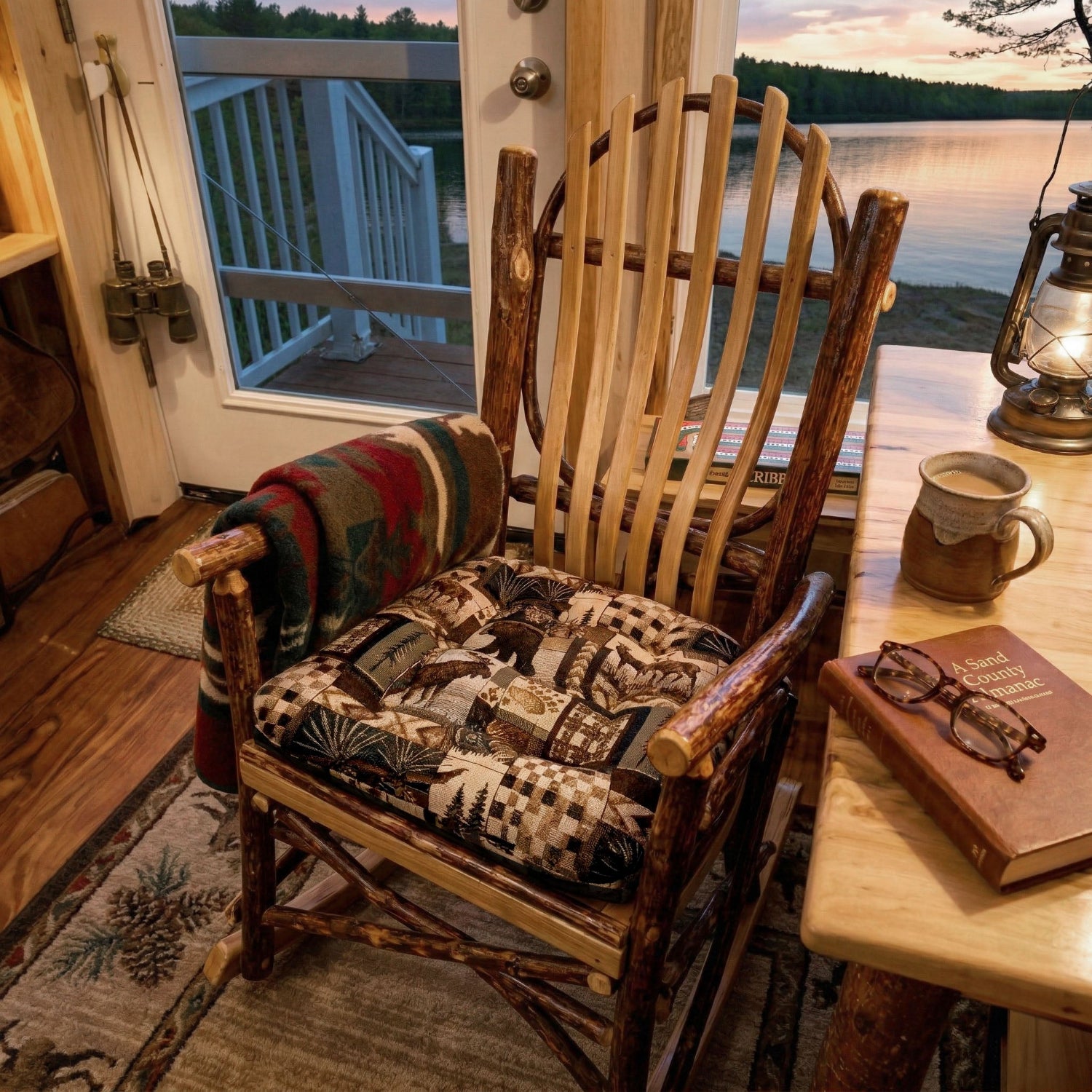 Woodlands Peters Cabin Dining Chair Pads - Latex Foam Fill - Rustic Lodge