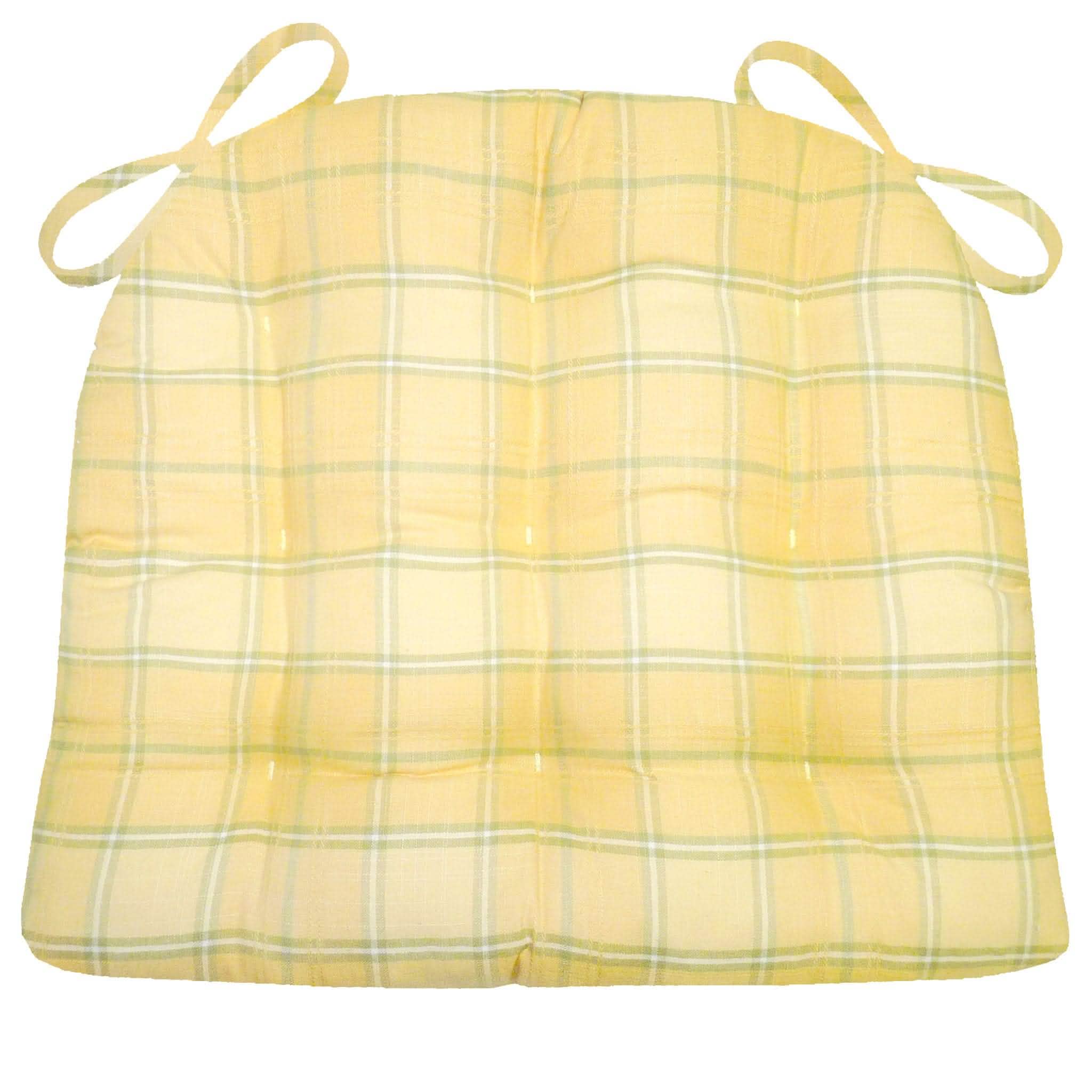 Morning Dew Sunshine Yellow Dining Chair Pad - Latex Foam Fill - Made in USA