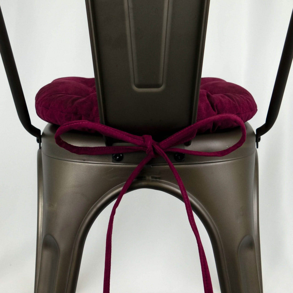 Micro-Suede Claret Red Industrial Chair Cushion - Latex Foam Fill - Barnett Home Decor