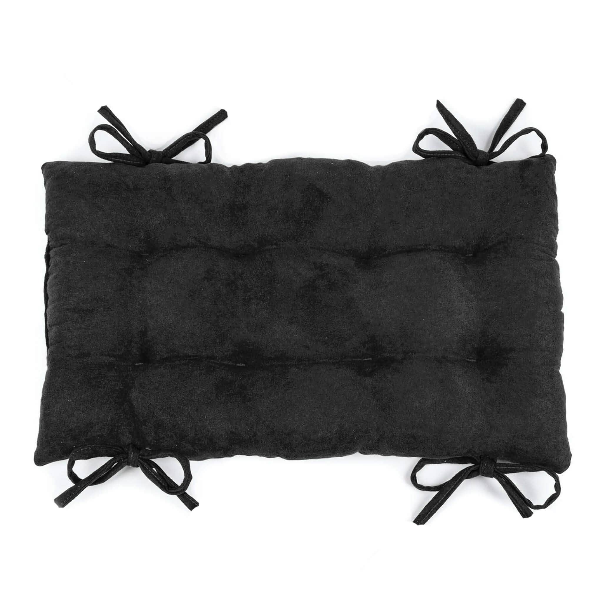 Micro-Suede Black Saddle Stool Cushions - Barnett Home Decor - Gaucho Stool - Satori Cushions