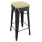 Hayden Beige Square Industrial Tolix Stool Cushion on black tolix stool | Barnett Home Decor