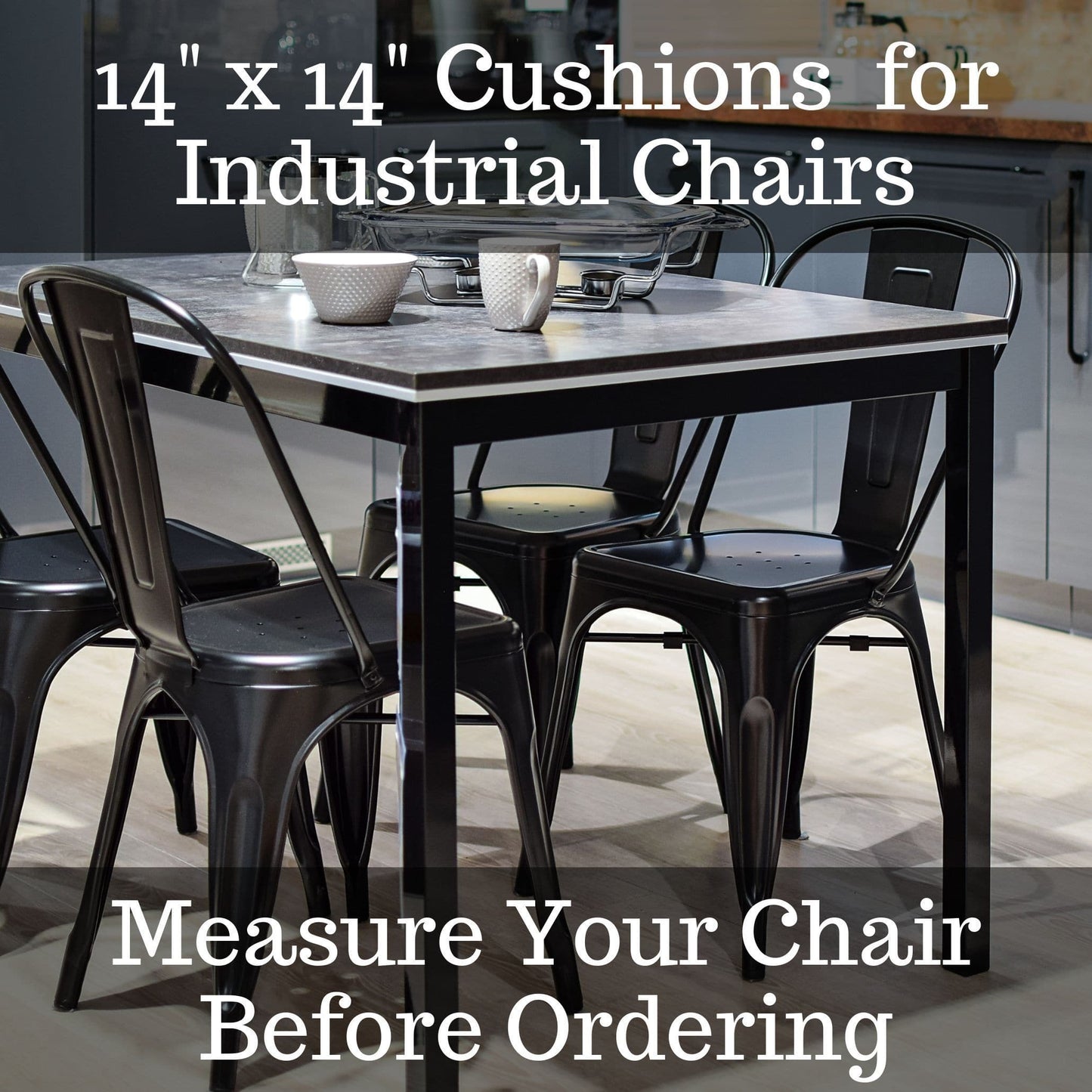 Woodlands Peters Cabin Industrial Chair Cushion - Latex Foam Fill - Reversible