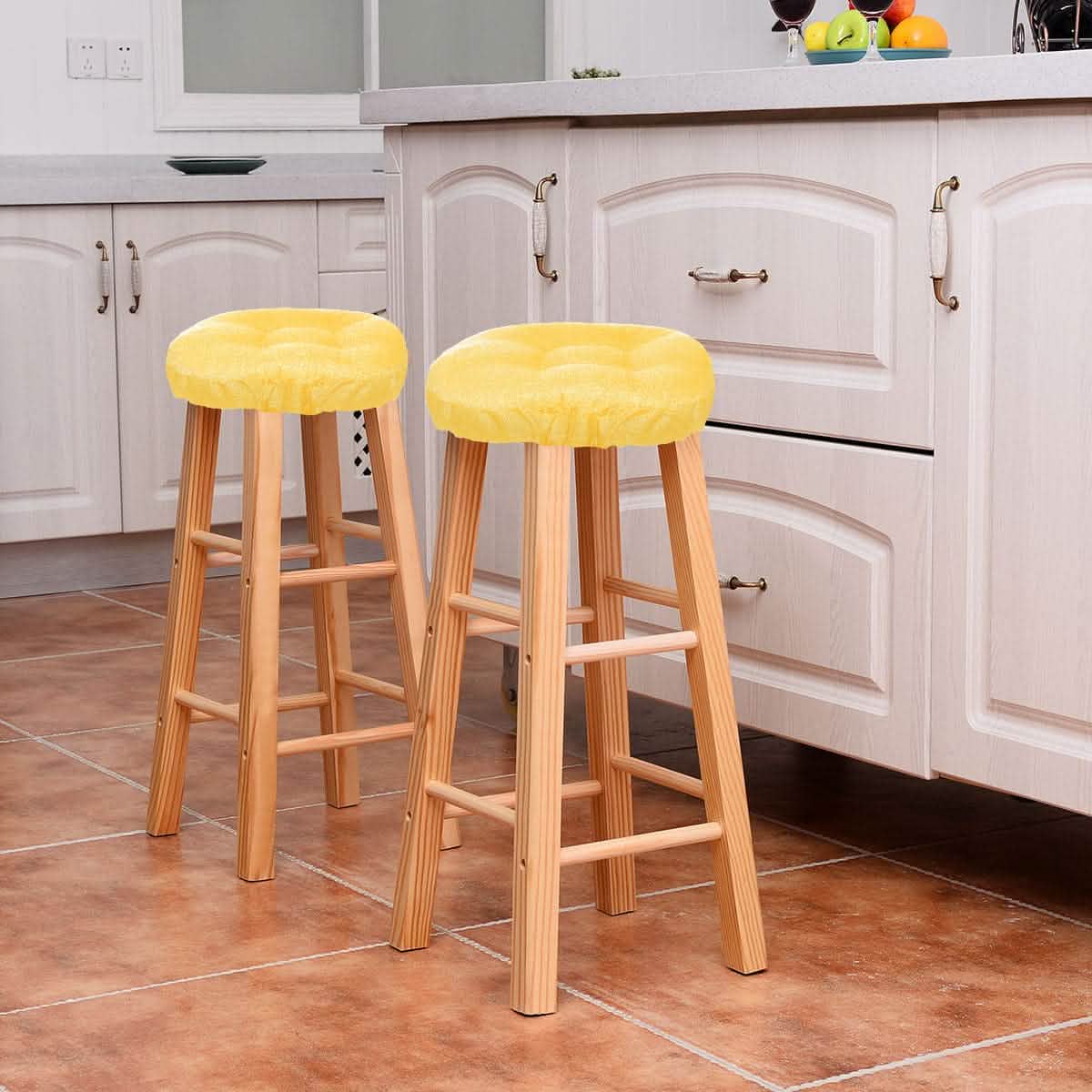 Rave Yellow Gold Indoor/Outdoor Barstool Cover | Barnett Home Decor | Yellow