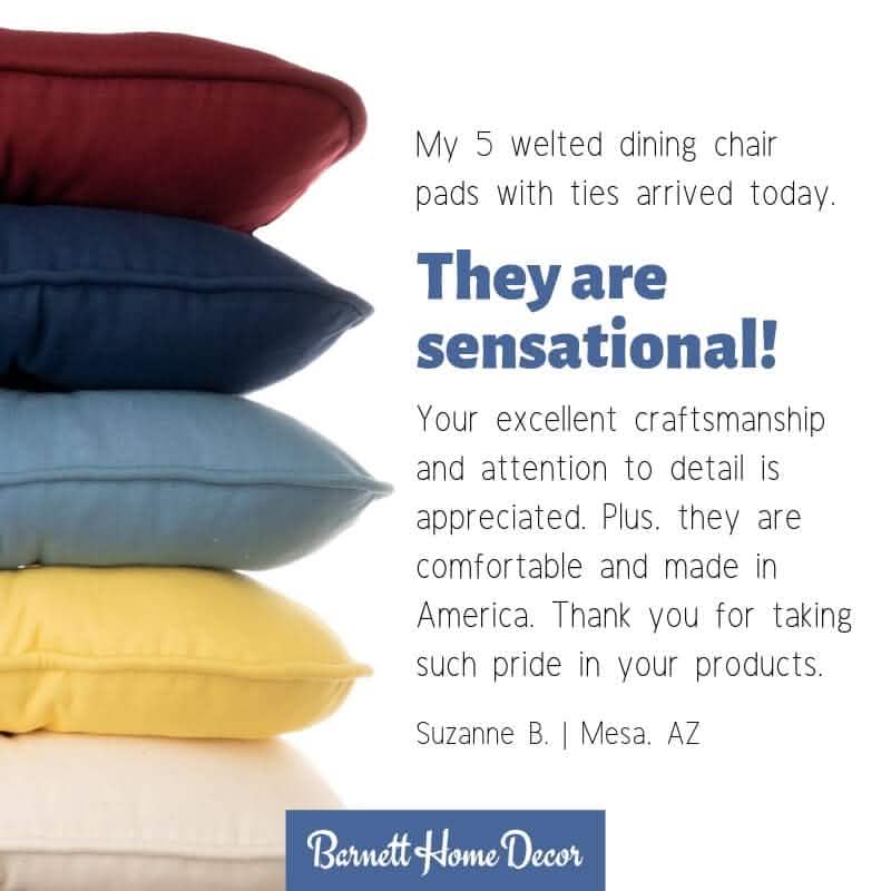 Extra Thick Welted Dining Chair Cushions Customer Review|