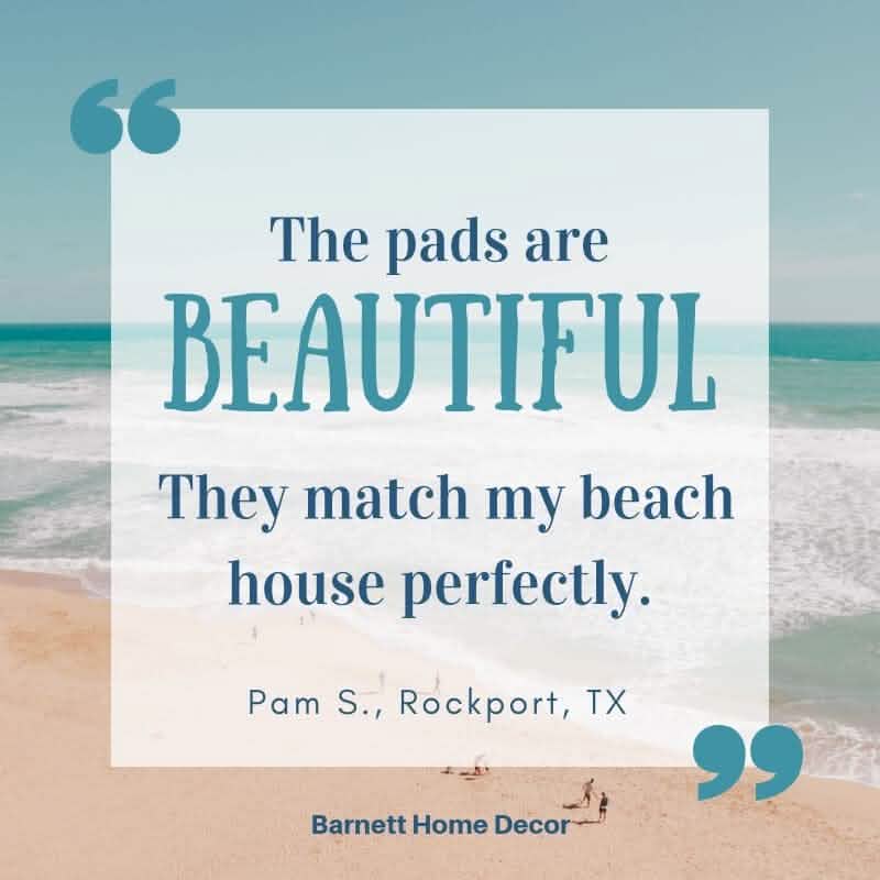 Ariel Ocean Blue Fan Coral Dining Chair Pad Customer Testimonial