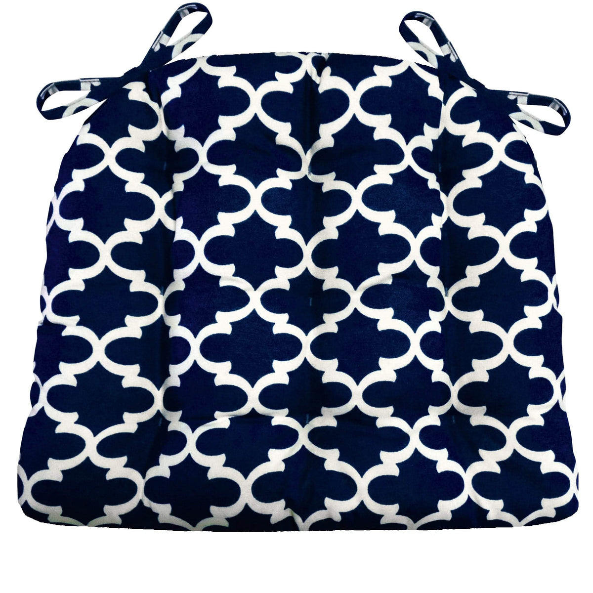 Fulton Ogee Navy Blue Dining Chair Pads - Indigo - Dark Blue - Ink Blue - Midnight - Barnett Home Décor -