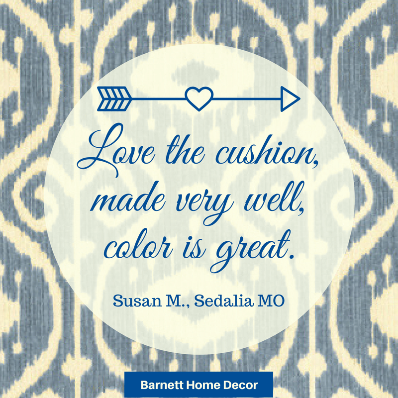 Bali Ikat Blue Dining Chair Cushion Testimonial