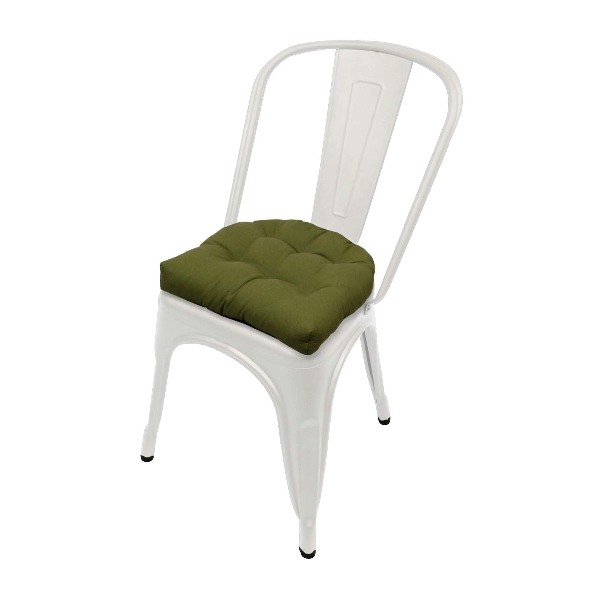Cotton Duck Boxwood Green Industrial Chair Cushion - Latex Foam Fill - Barnett Home Decor - Olive