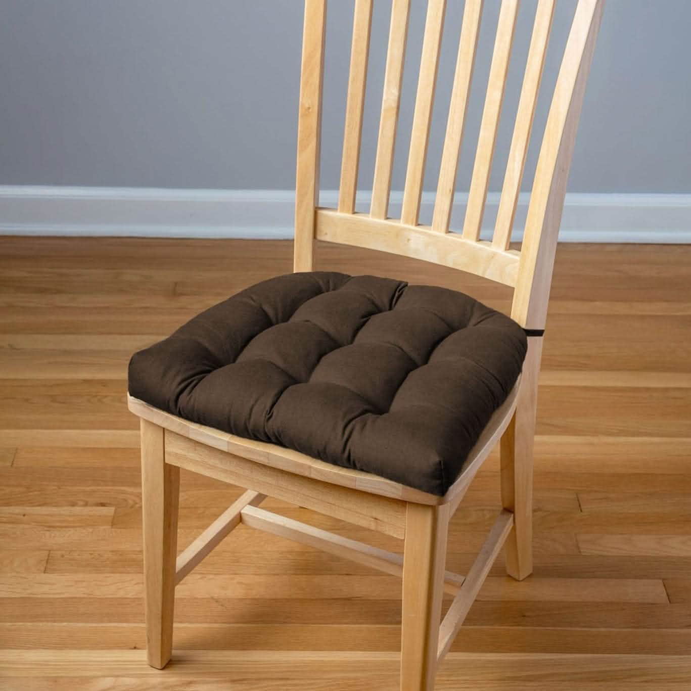 Cotton Duck Brown Solid Color Cotton Dining Chair Pads | Barnett Home Decor | Brown