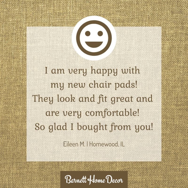 Hayden Beige Dining Chair Cushions Customer Testimonial | "I am very happy with my new chair pads!" | Barnett Home Decor