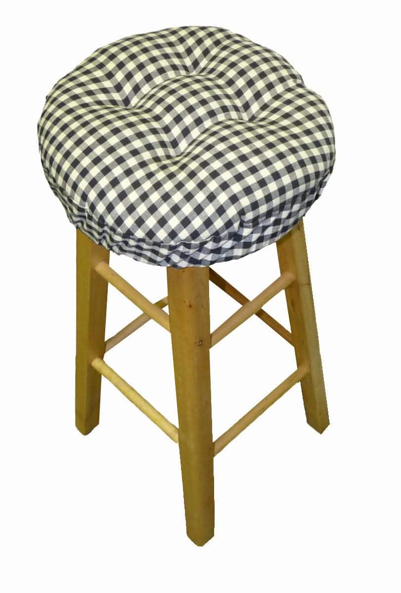 Checkers Black and White Bar Stool Cover - Barnett Home Decor - Black & White