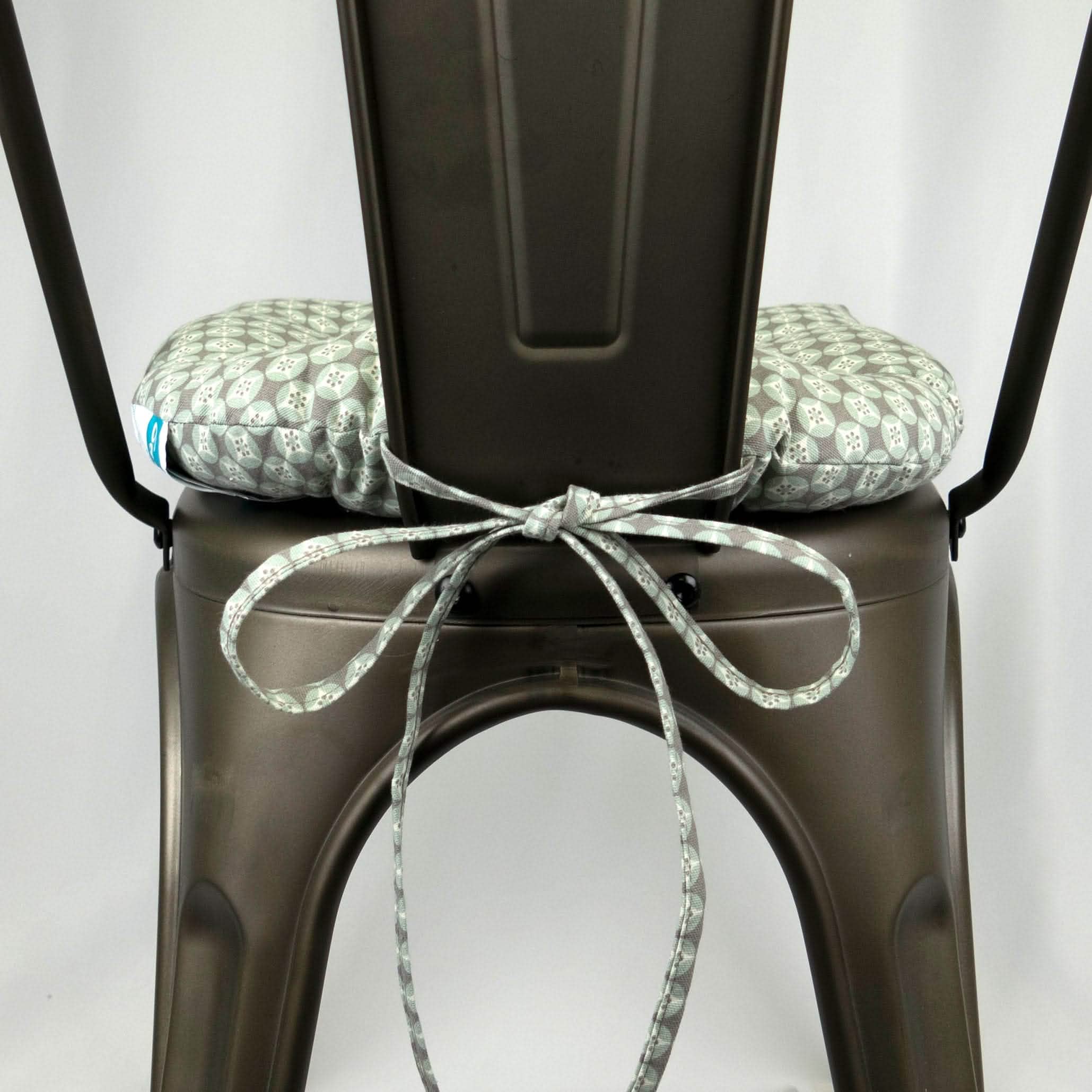 Bliss Industrial Chair Cushion | Barnett Home Decor | Blue & Dove Grey