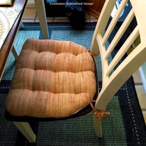Brisbane Salsa Tweed Dining Chair Pad | Barnett Home Decor | Red & Tan