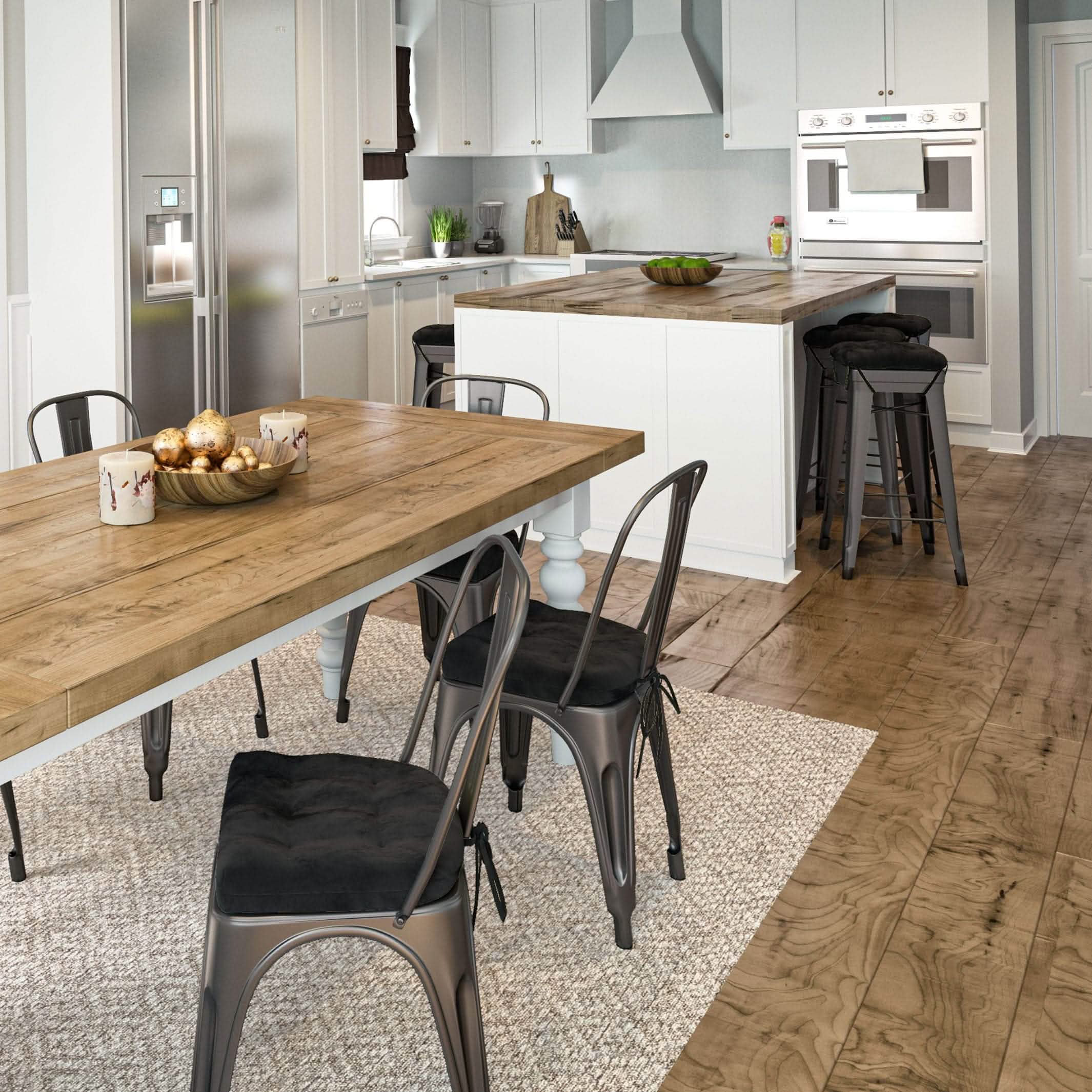 Cotton Duck Black Industrial Chair Cushion - Latex Foam Fill - Reversible