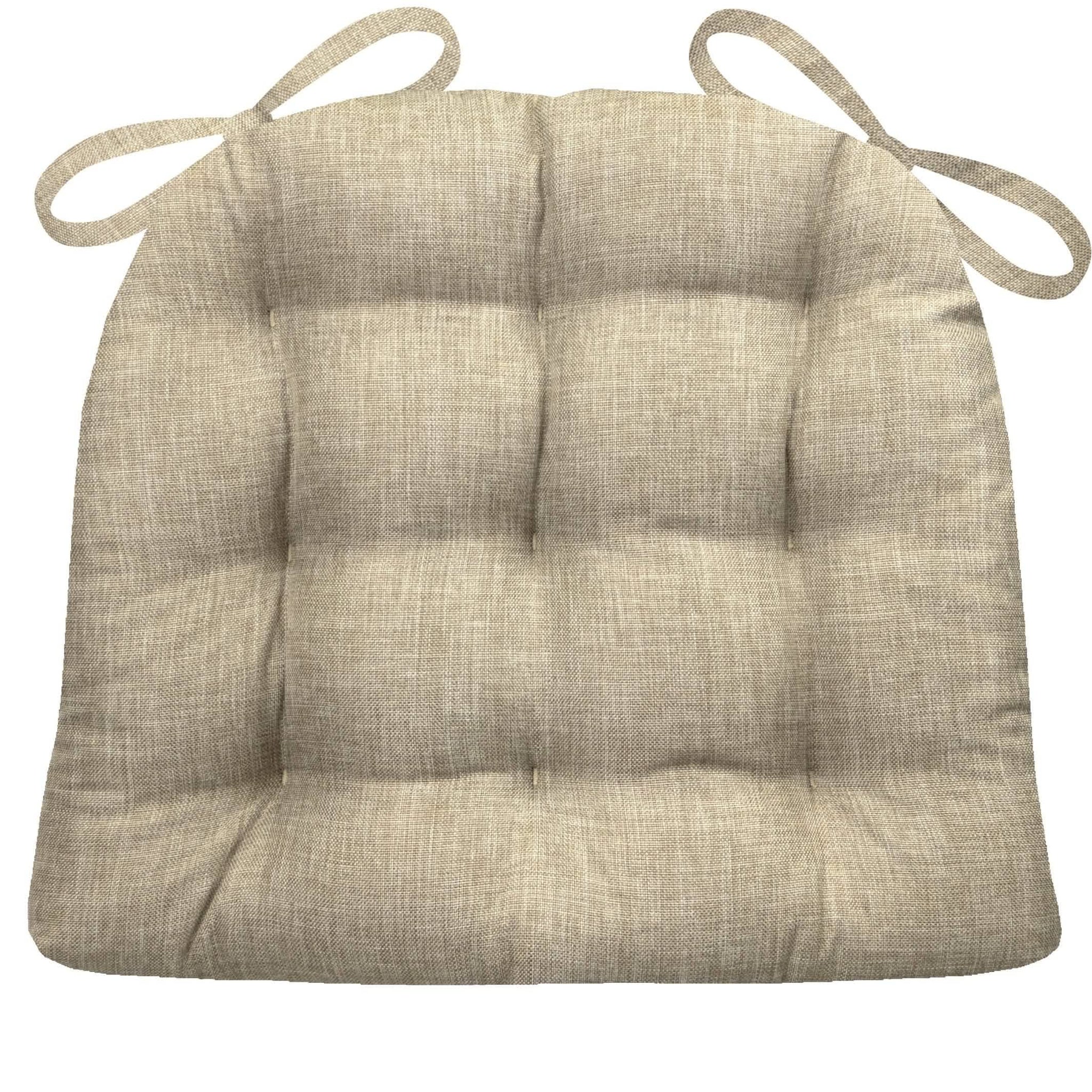 Hayden Beige Dining Chair Pads Machine Washable Never Flatten