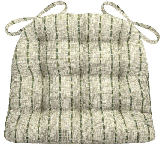 Avante Stripe Green Dining Chair Cushions