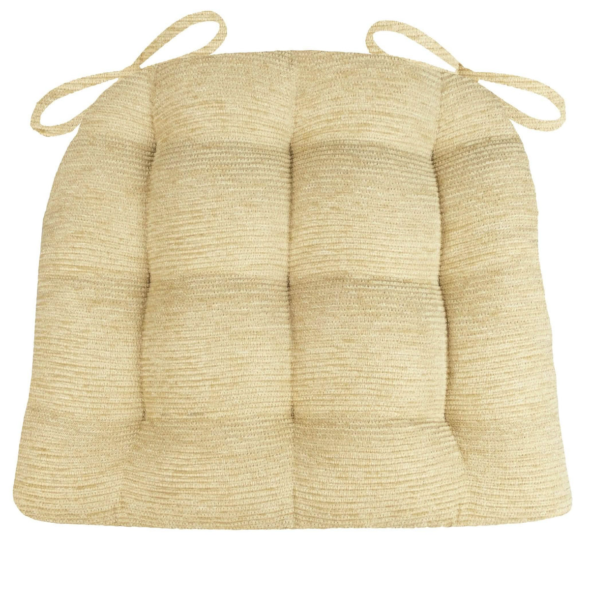 Chenille Rib Tan Dining Chair Cushion - Barnett Home Decor - Beige Tan - Neutral