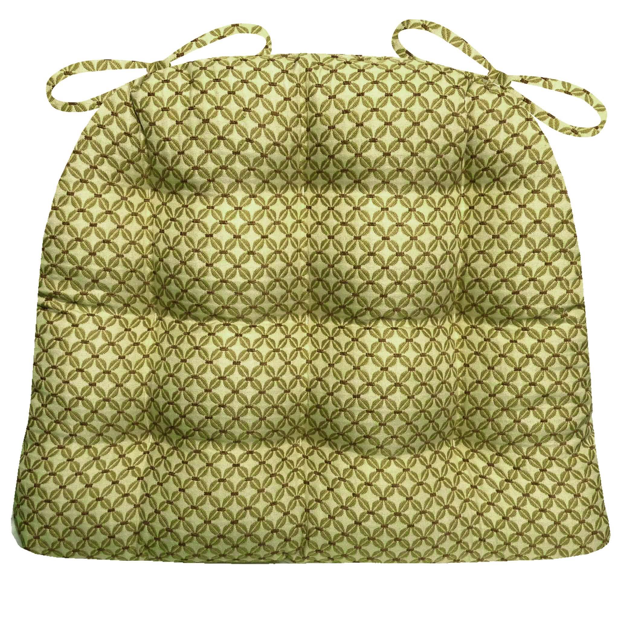 Eloquence Moss Green Brocade Dining Chair Pads | Barnett Home Decor