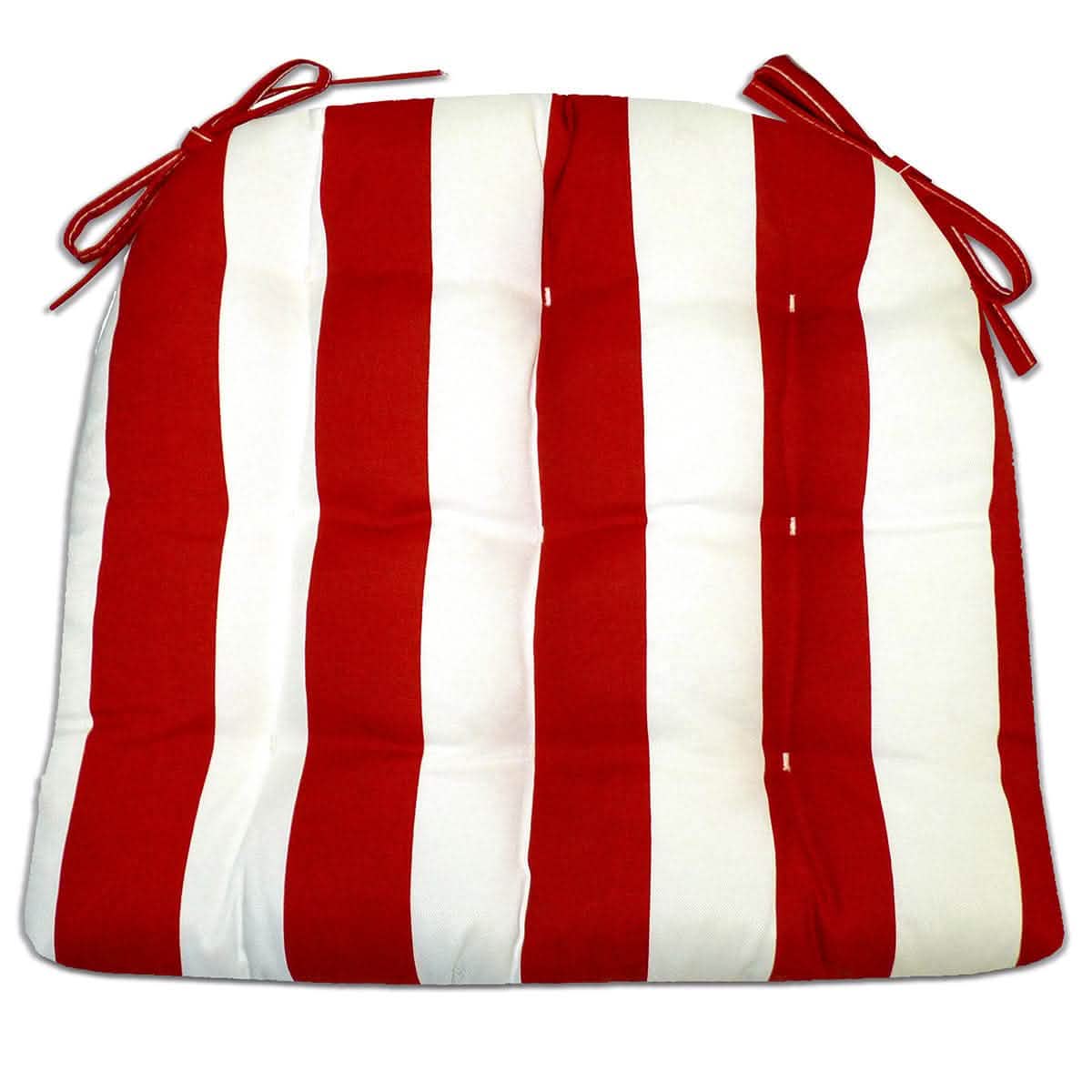 Sea Shore Stripe Red Dining Chair Pads Made in USA | Barnett Home Decor