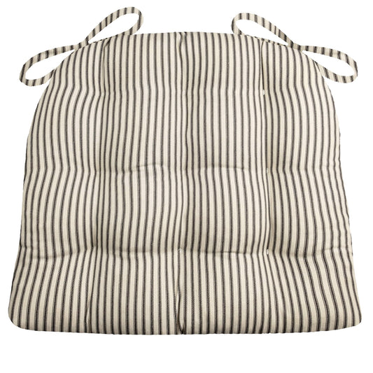 Black ticking stripe chair pads | Barnett Home Decor | Black & White