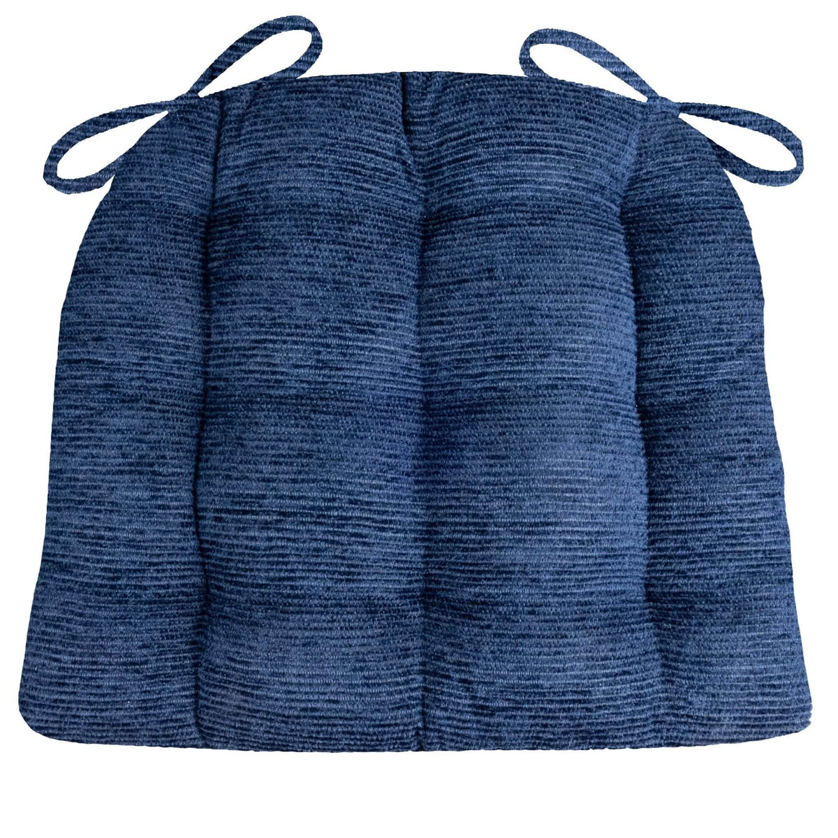 Chenille Rib Navy Blue Dining Chair Cushion - Barnett Home Decor - Navy Blue