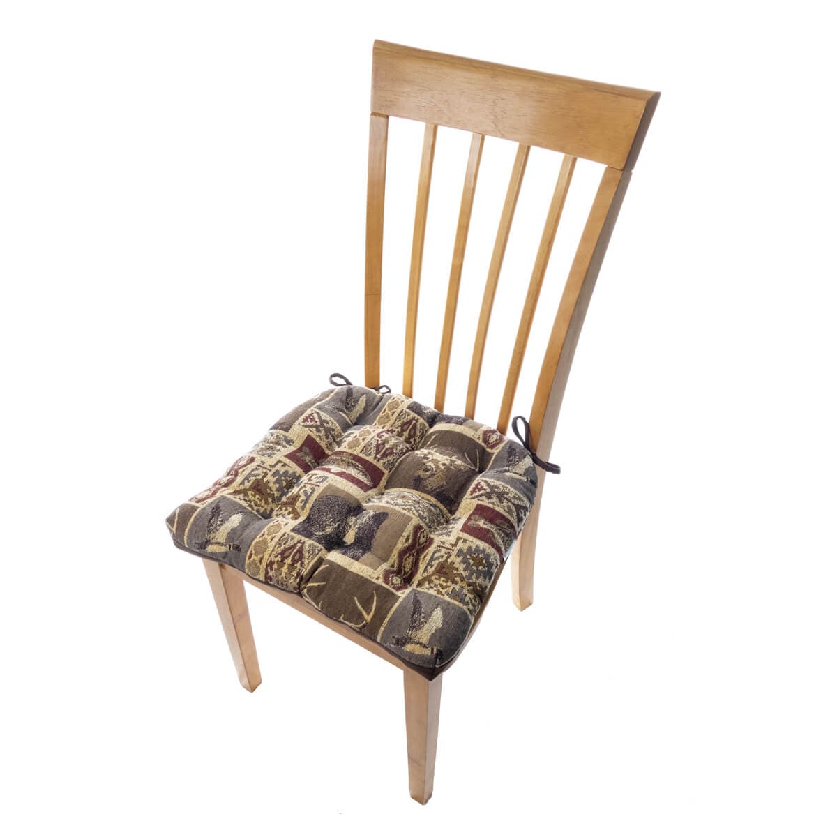 Wilderness Mountainview Dining Chair Pads - Barnett Home Decor - Brown, Red, & Beige