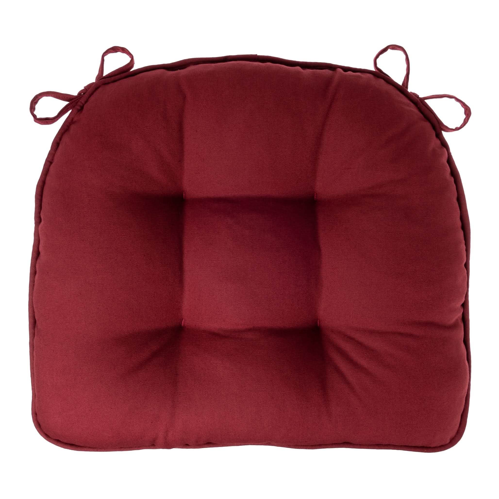 Cotton Duck Extra Thick Burgundy Dining Chair Cushion - Barnett Home Decor - Burgundy