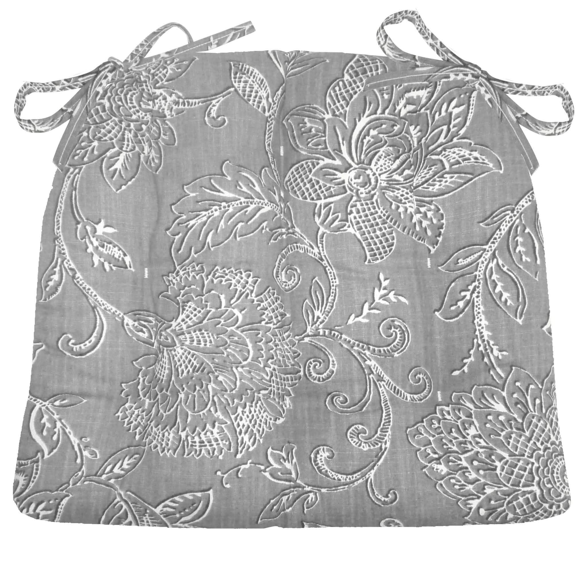 Benson Grey Dining Chair Cushions - Barnett Home Decor - Grey & White