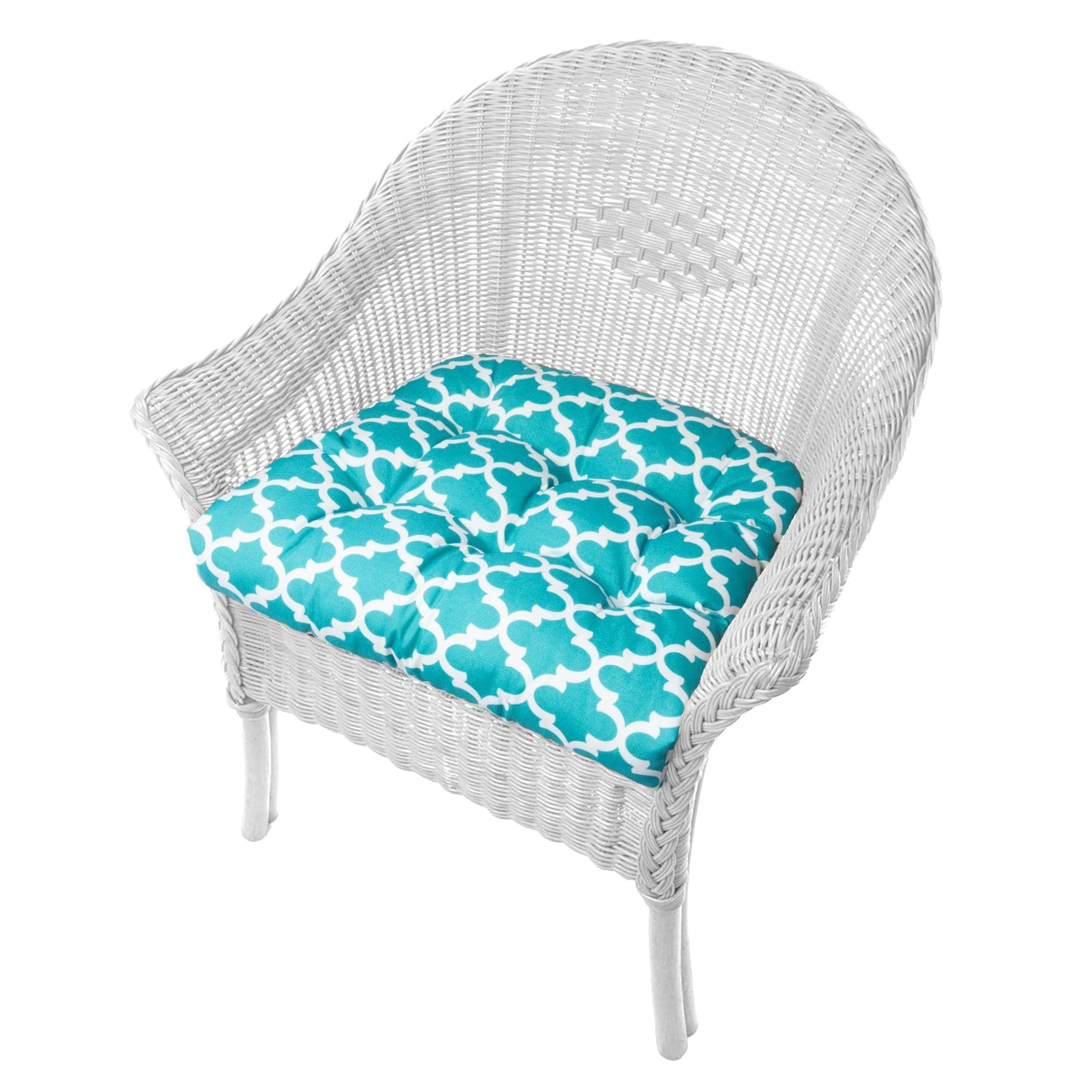 Fulton Aqua Patio Chair Cushions - Wicker Chair Cushions