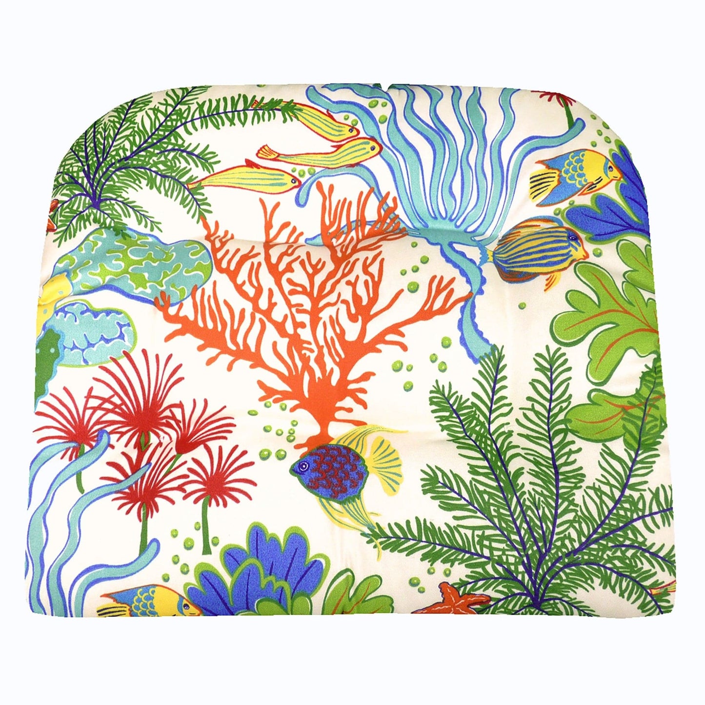 Splish Splash Wicker Chair Cushions - Adirondack Chair Cushions | Barnett Home Decor | Green, Blue, Red, & Orange | Ocean | Aquatic