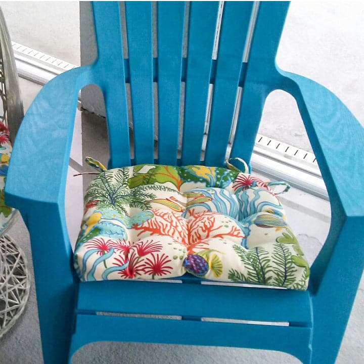 Splish Splash Wicker Chair Cushions - Adirondack Chair Cushions | Barnett Home Decor | Green, Blue, Red, & Orange | Ocean | Aquatic