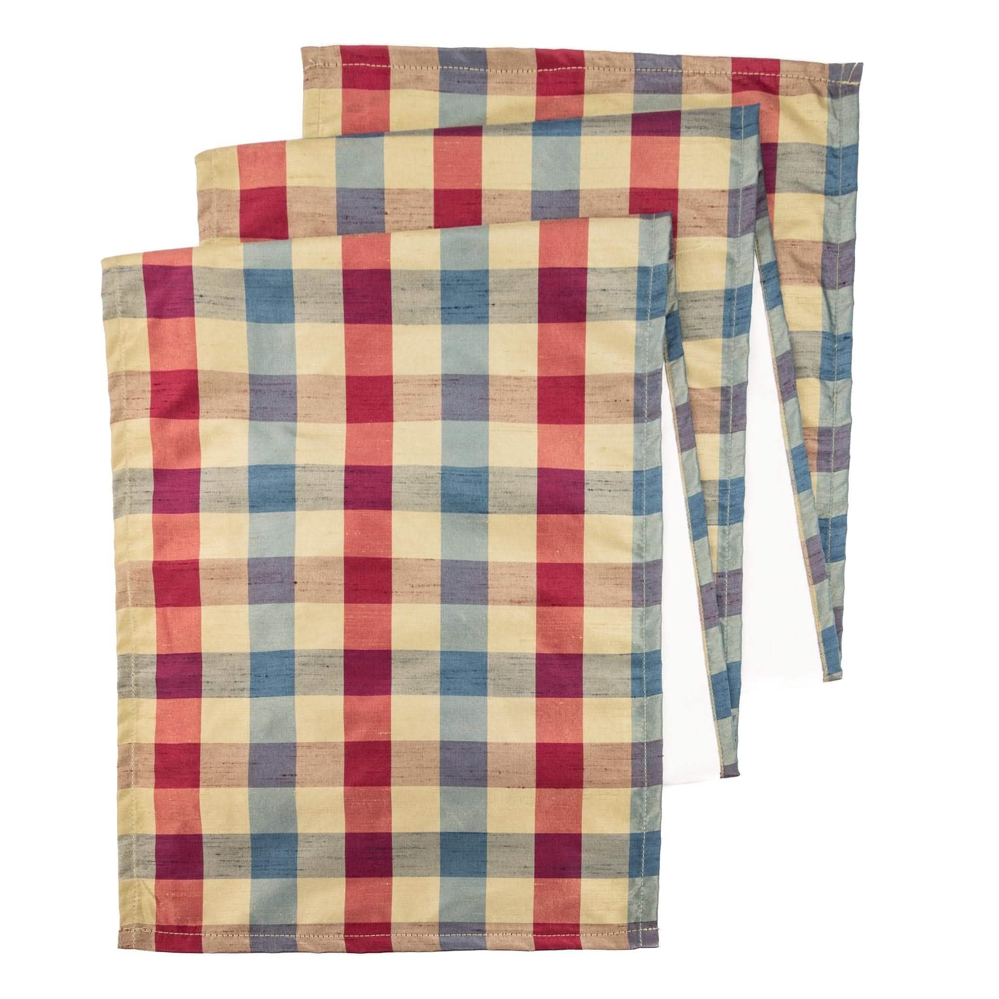 Silky Plaid Winterberry 72" Table Runner - Red, White, and Blue