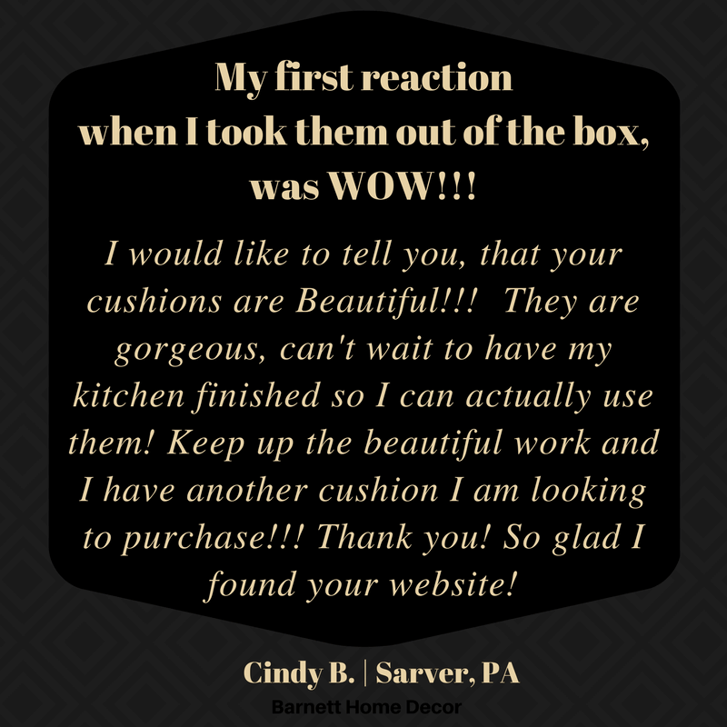 Tiffany Black Brocade Dining Chair Pads Customer Testimonial