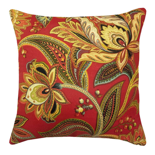 Valbella Red Toss Pillow - 14" - Indoor/Outdoor - Traditional Decor
