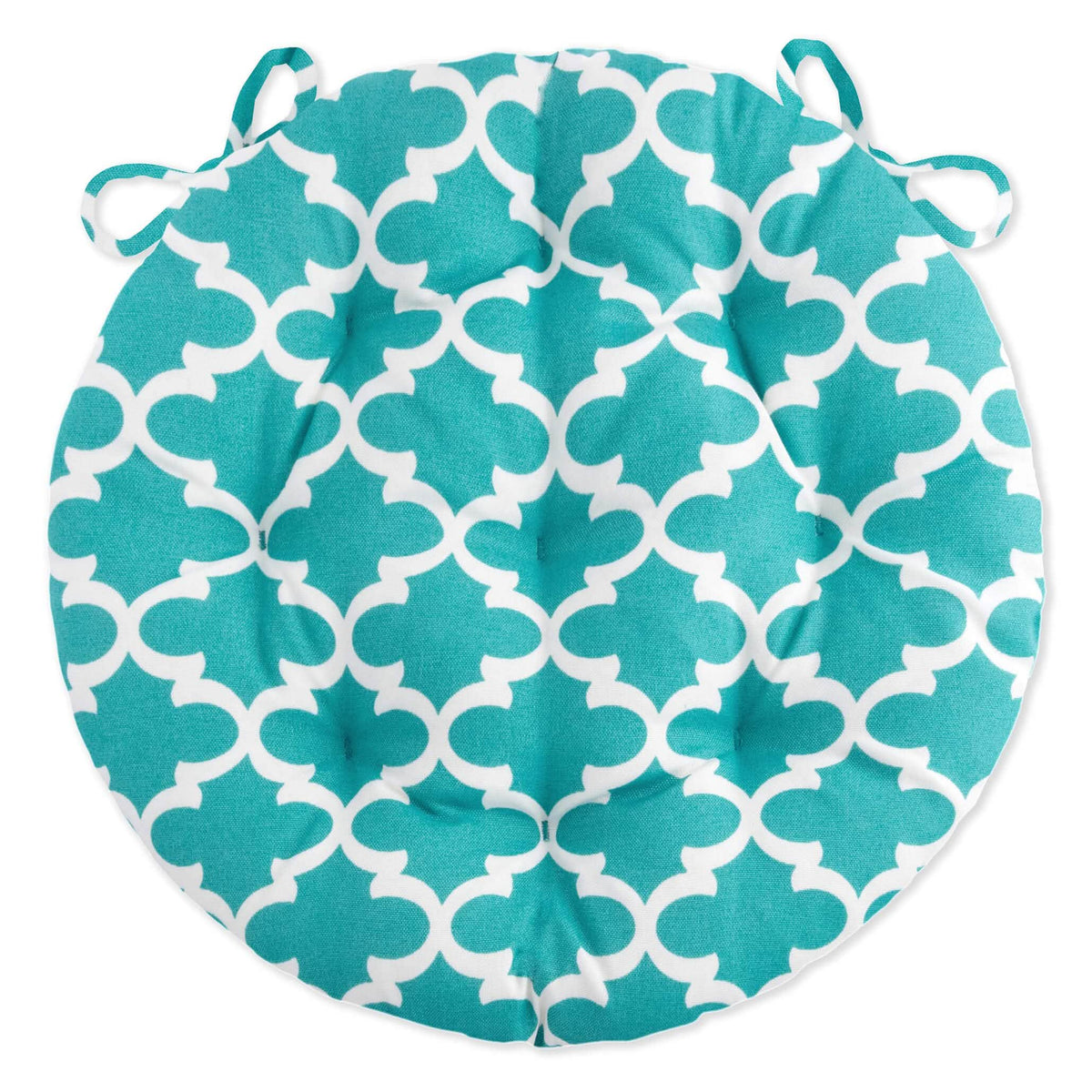 fulton aqua quatrefoil bistro cushions - indoor /outdoor | barnett home decor