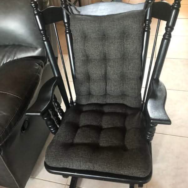 Black Rocking Chair Cushion Pads