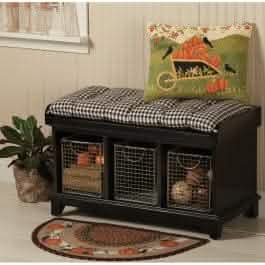 Checkers Black and Cream Bench Cushion Pad - Latex Foam Fill